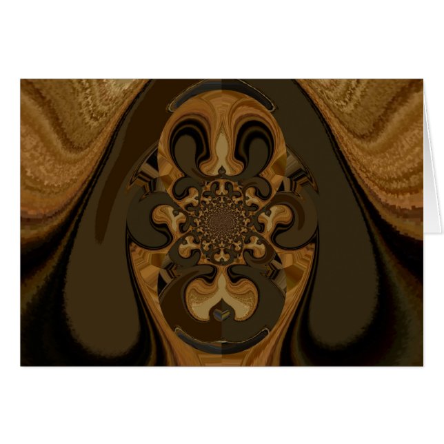 Cartão Café Castanho Fluido Caleidoscópio Impressão (Frente Horizontal)