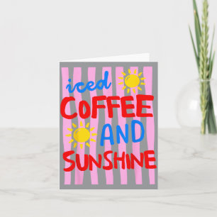 Cartão Café com Gelo e Sol Cute Férias de Verão
