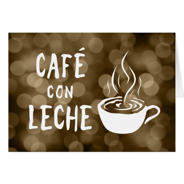 Cartão café con leche bokeh (Frente horizontal)