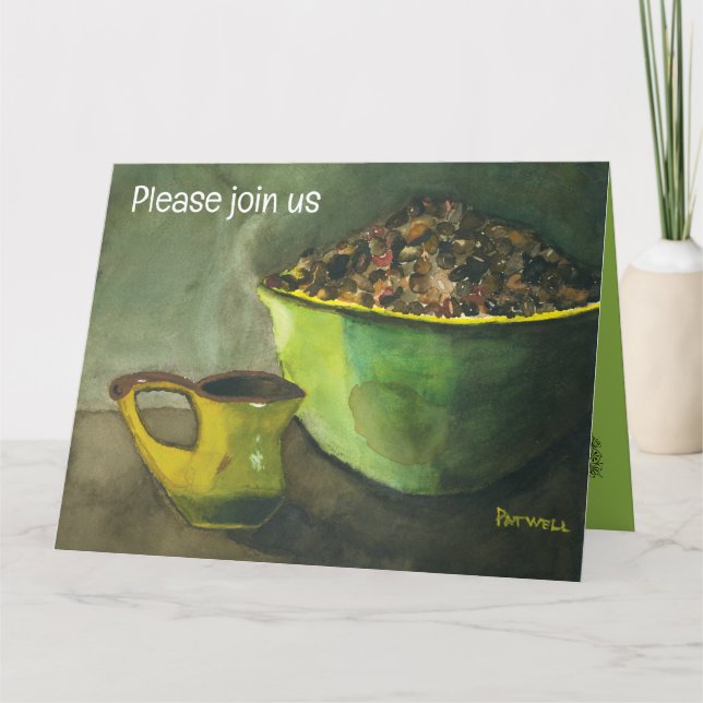 Cartão Café da Manhã com Bolinho de Café (Aquarela) (Frente)