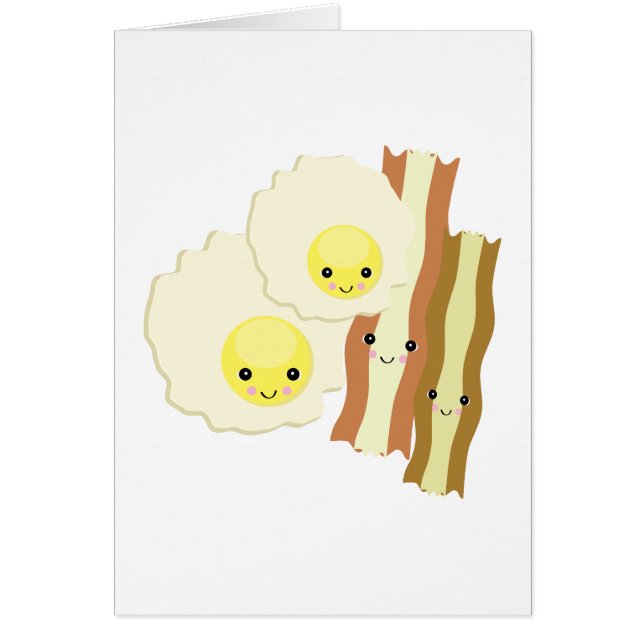 Cartão café da manhã kawaii feliz (Frente)