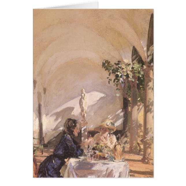 Cartão Café da manhã na Loggia por John Singer Sargent (Frente)