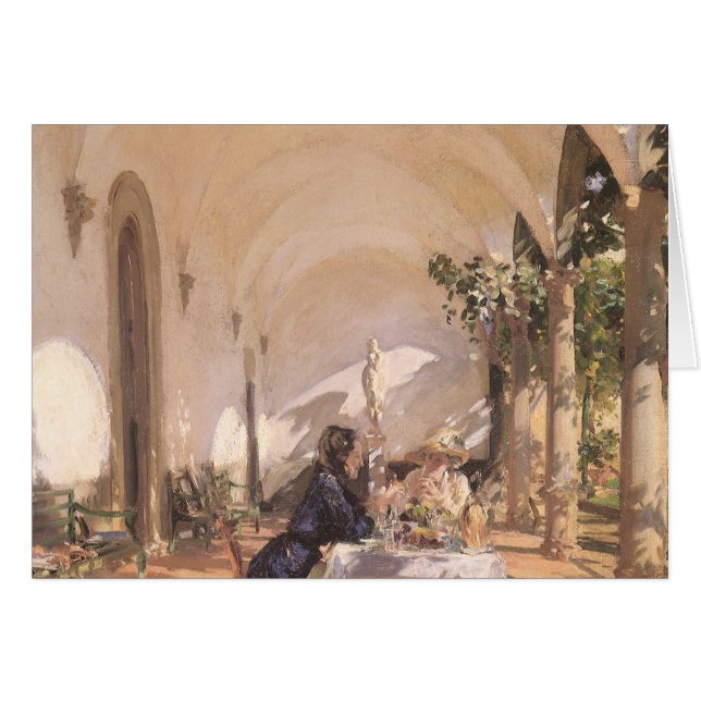 Cartão Café da manhã na Loggia por John Singer Sargent (Frente Horizontal)