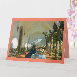 Cartão Café da manhã na Loggia, Sargent 1910 