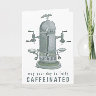 Cartão Café da Máquina Espresso Antiquada PERSONALIZA TI