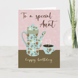 Cartão Café de Aniversário para uma Tia Especial