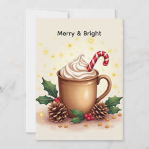 Cartão Café de Natal Alegre e Brilhante