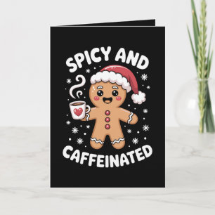 Cartão Café de Pão de Mel de Natal Apimentado e Cafeinado