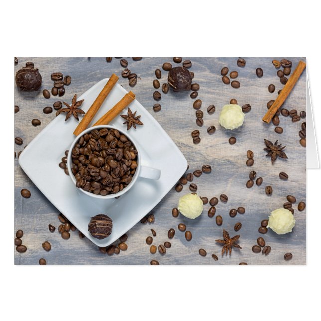 Cartão Café e especiarias (Frente horizontal)