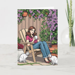 Cartão Café e Gatos   Essa é toda amizade engraçado