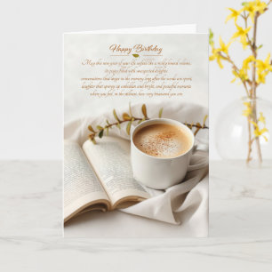 Cartão Café e Livro Sentimental de Aniversário