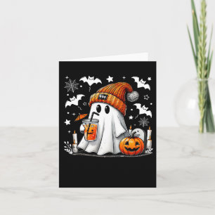 Cartão Café Ghost Ghost Bebendo Bonito Café Halloween Caf