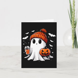 Cartão Café Ghost Ghost Bebendo Bonito Café Halloween Caf