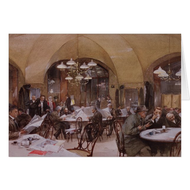 Cartão Café Griensteidl, Viena, 1890 (Frente Horizontal)