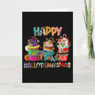 Cartão Café Halloween Dia de Ação de Graças Natal Feliz H
