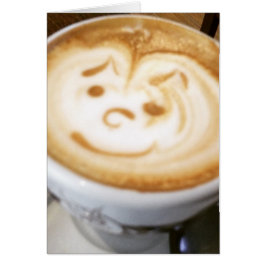 Cartão Café Latte com Rosto