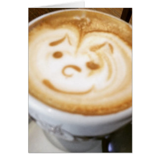 Cartão Café Latte com Rosto