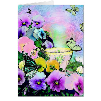 Cartão Café no jardim