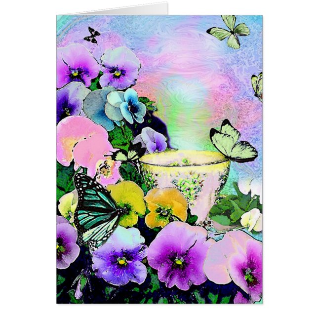 Cartão Café no jardim (Frente)