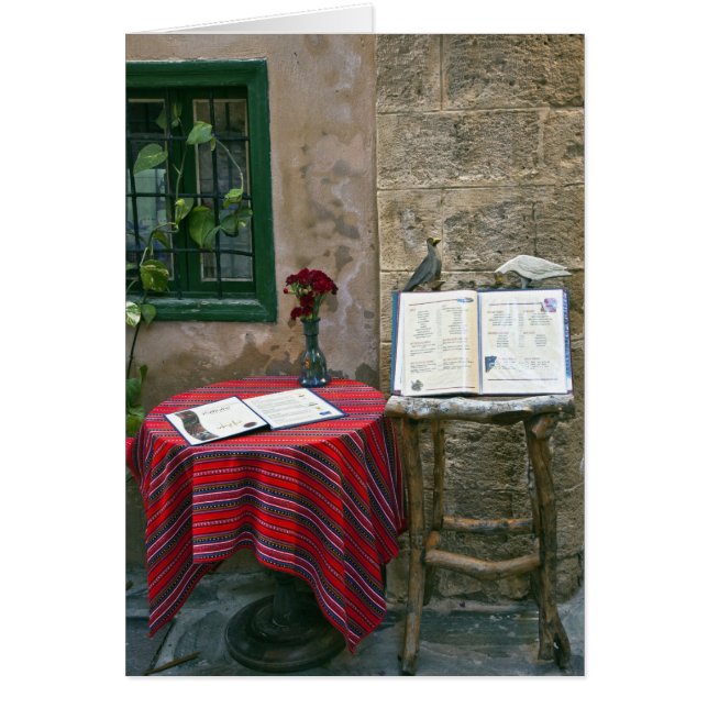 Cartão Café Sidewalk, Chania, Creta, Grécia (Frente)