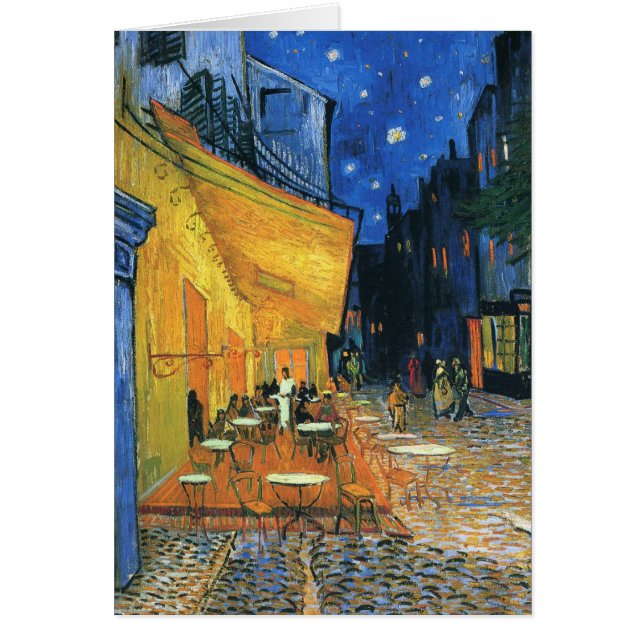 Cartão Cafe Terrace à Noite (Frente)