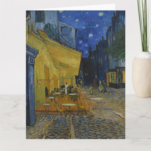 Cartão Café Terrace à noite por Vincent van Gogh (Frente)