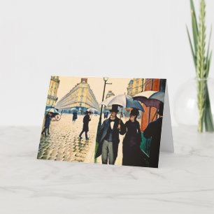 Cartão Caillebotte - Paris num dia chuvoso,