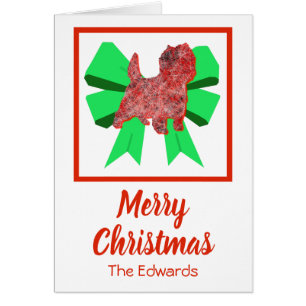Cartão Cairn Terrier Cute Christmas Dog & Arco Card