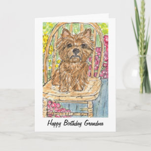 Cartão Cairn Terrier Happy Birthday Vovó Gran Card