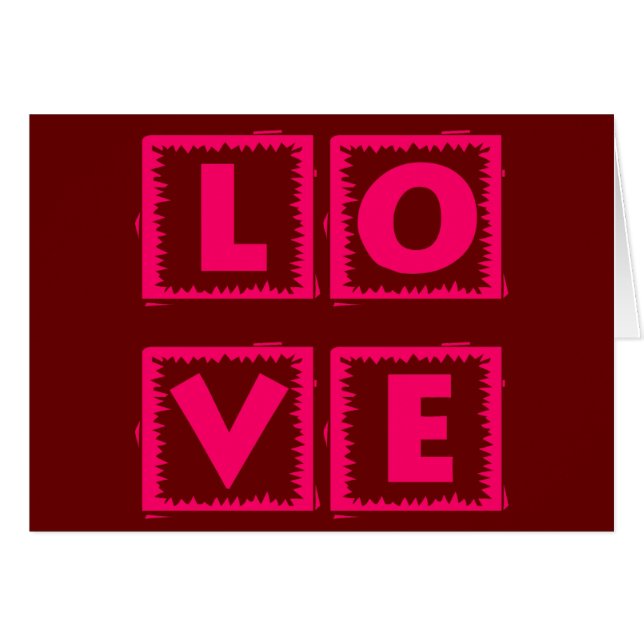 Cartão Caixa de Amor Rosa (Frente Horizontal)