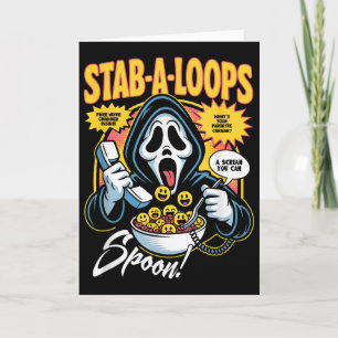 Cartão Caixa de Cereais de Terror Stab-a-loops Halloween 
