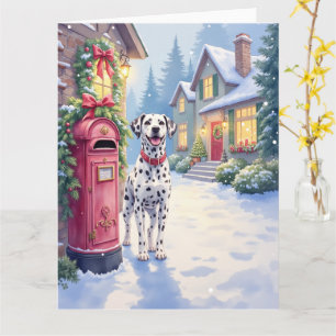 Cartão Caixa de Correio Festiva de Natal Arte Dalmata