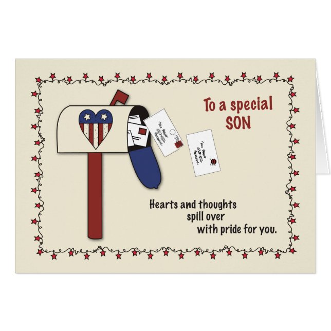 Cartão Caixa de Correio Patriótica Filho, Apoio Militar (Frente Horizontal)