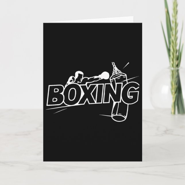 Cartão Caixa de Lutadores de Boxe Kickboxing Amante do Bo (Frente)