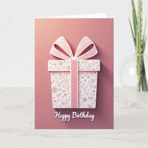 Cartão Caixa de Presente de Aniversário Carta de Aniversá