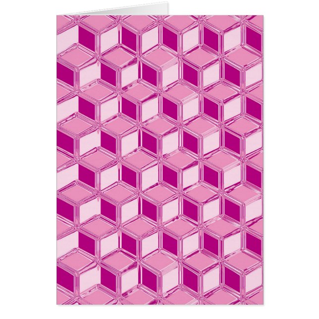 Cartão Caixas 3D cromadas - rosa fúcsia (Frente)