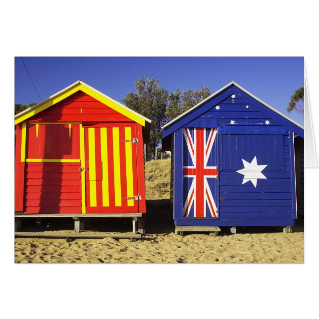 Cartão Caixas de banho, Praia de Brighton Médio, Porta 2 (Frente Horizontal)