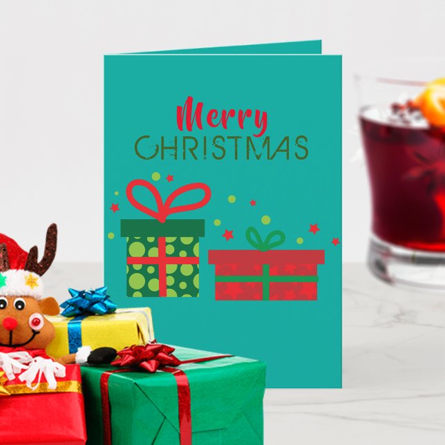 Cartão Caixas de Presente de Natal Férias Festivas (Criador carregado)
