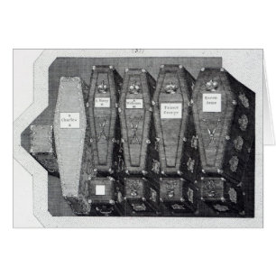 Cartão Caixões reais na abadia de Westminster