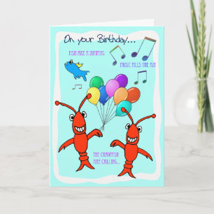 Cartão Cajun Crawfish Happy Birday