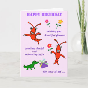 Cartão Cajun Crawfish Happy Birday