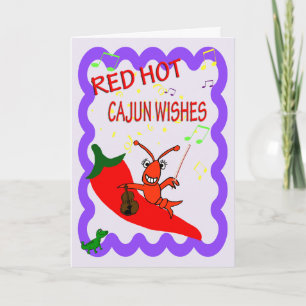Cartão Cajun Crawfish Red Hot Happy Birday