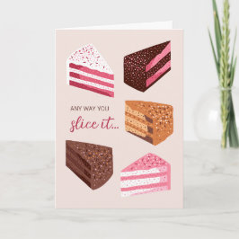 Cartão Cake slices hand drawn illustration birthday card