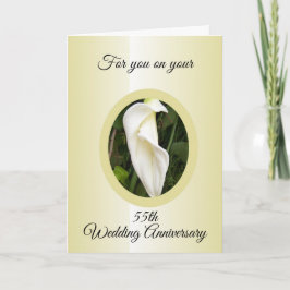 Cartão Cala Lily Personalizou 55º aniversário de casament