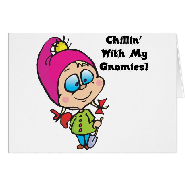 Cartão Calça Bonita Com Minha Design dos Gnomos (Frente Horizontal)