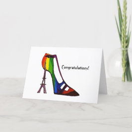 Cartão Calçado de Torre Eiffel de Graduação