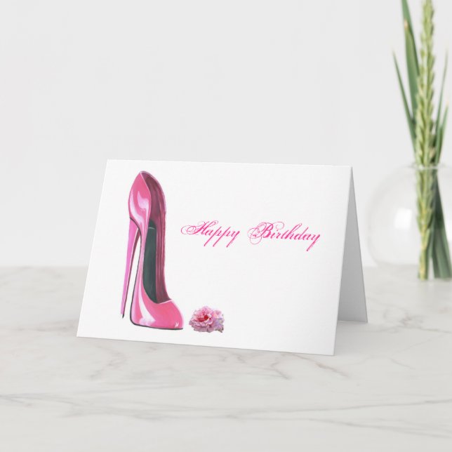 Cartão Calçado Estiletto Rosa e Rosa (Frente)