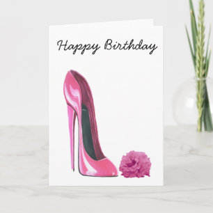Cartão Calçado Rosa Stiletto e Arte Rosa Rosa Rosa Rosa R