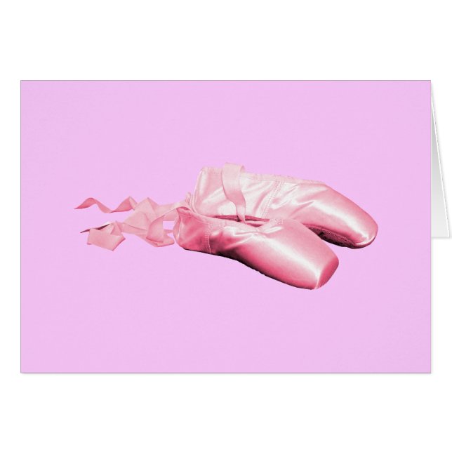 Cartão Calçados de balé cor-de-rosa (Frente Horizontal)