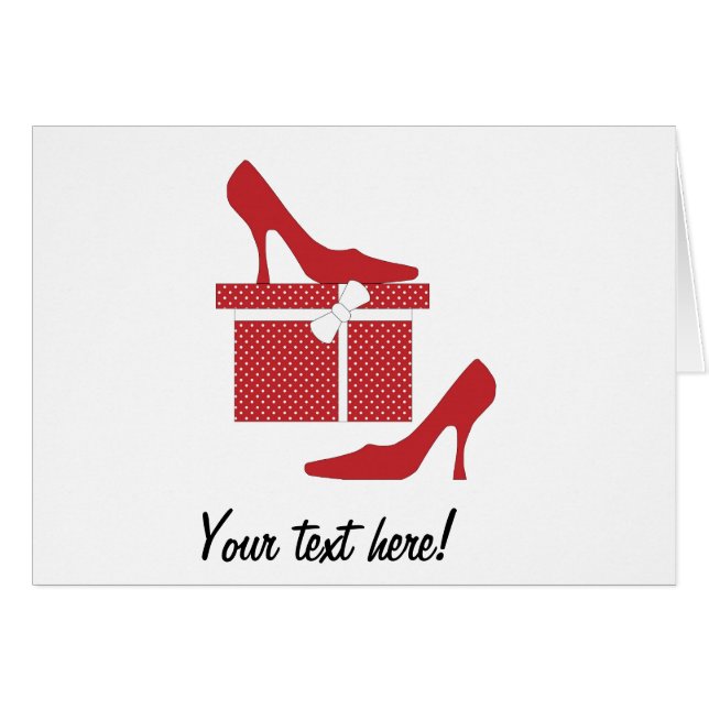 Cartão Calçados de salto alto vermelho (Frente Horizontal)
